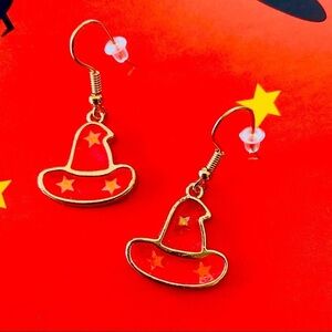 Unisex Vintage Style Witch Hat Halloween Dangle Earrings